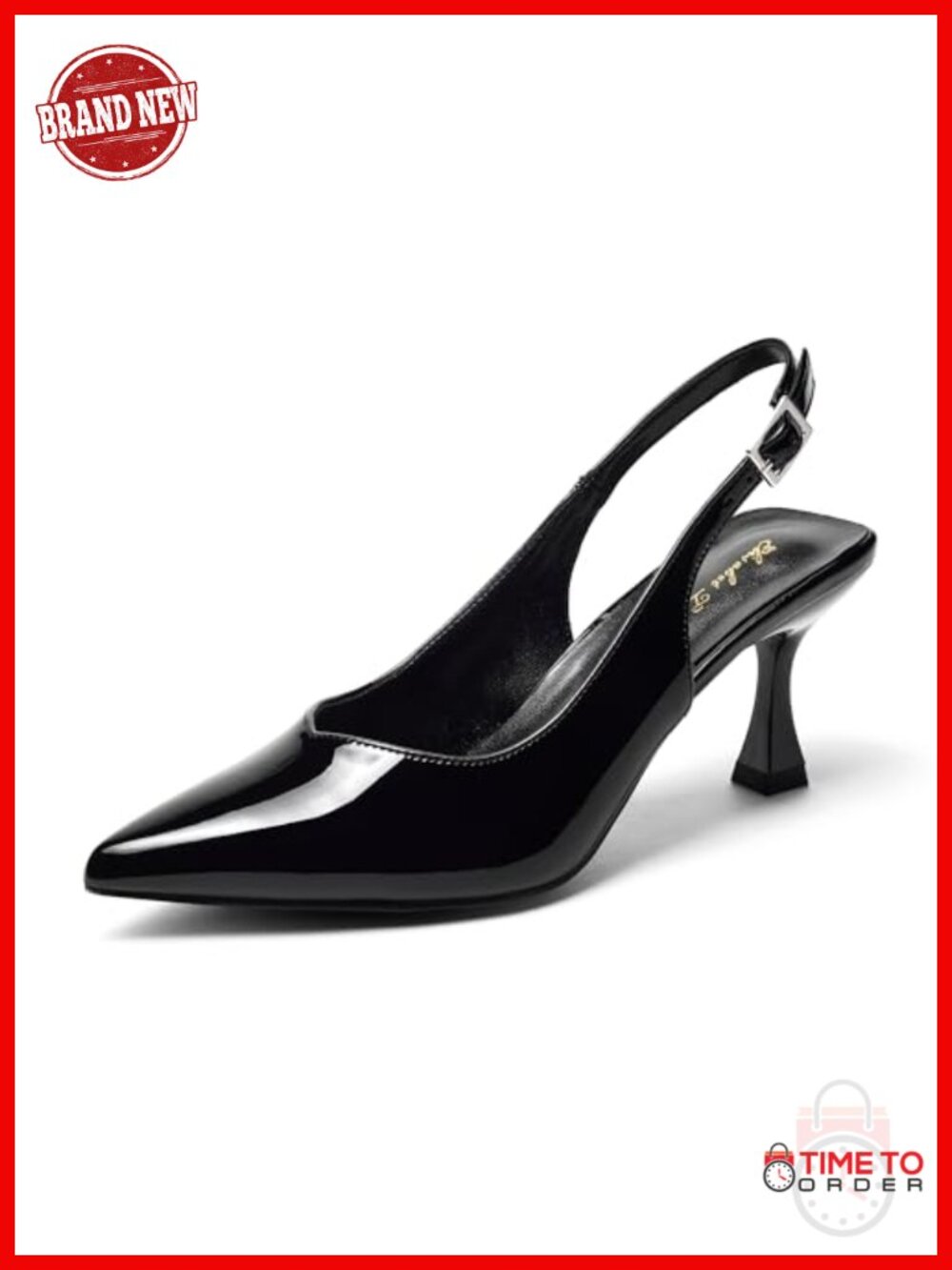 Kitten Heel Slingback Pointed Toe Pump 3 inch Low Heel Dressy Wedding